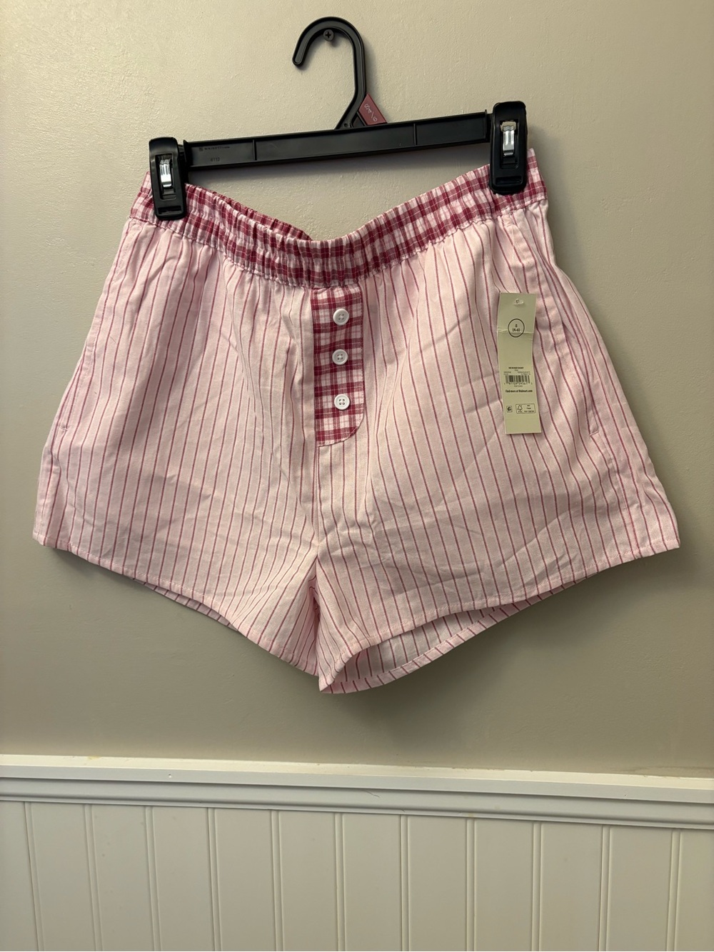 No Boundaries Pink Striped Cotton Sleep Shorts